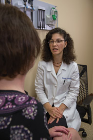 Marianthi Kiriakidou MD director of the Jefferson Lupus Center in Philadelphia consults with patient Susan Steinberg about managing her lupus symptoms Photo by Daniel Burke Photography